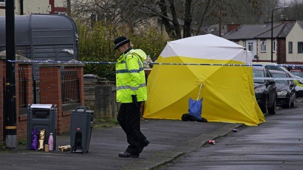 Crime scene in Thirlmere Avenue, Stretford