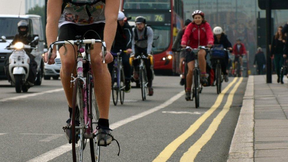 Cyclists in London