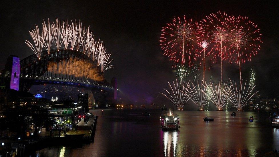 Firework display above Sydney