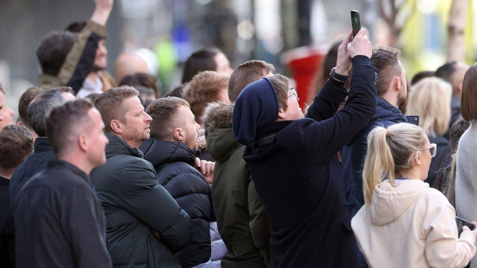 Crowd in Belfast city centre