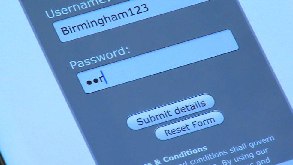 A volunteer enters a username and password to see how long it takes to hack