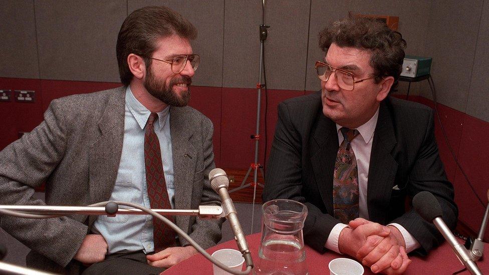 Gerry Adams and John Hume