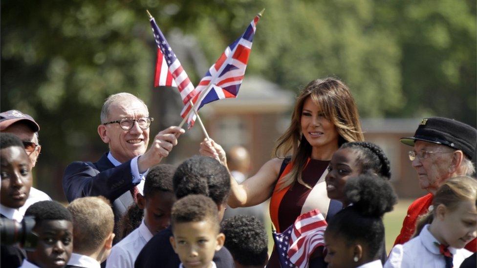 Melania meets Chelsea pensioners and schoolchildren July 2018