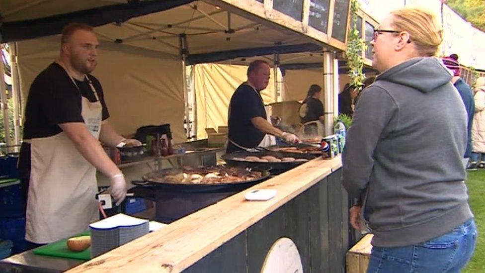 A trader at Tamworth Food Market