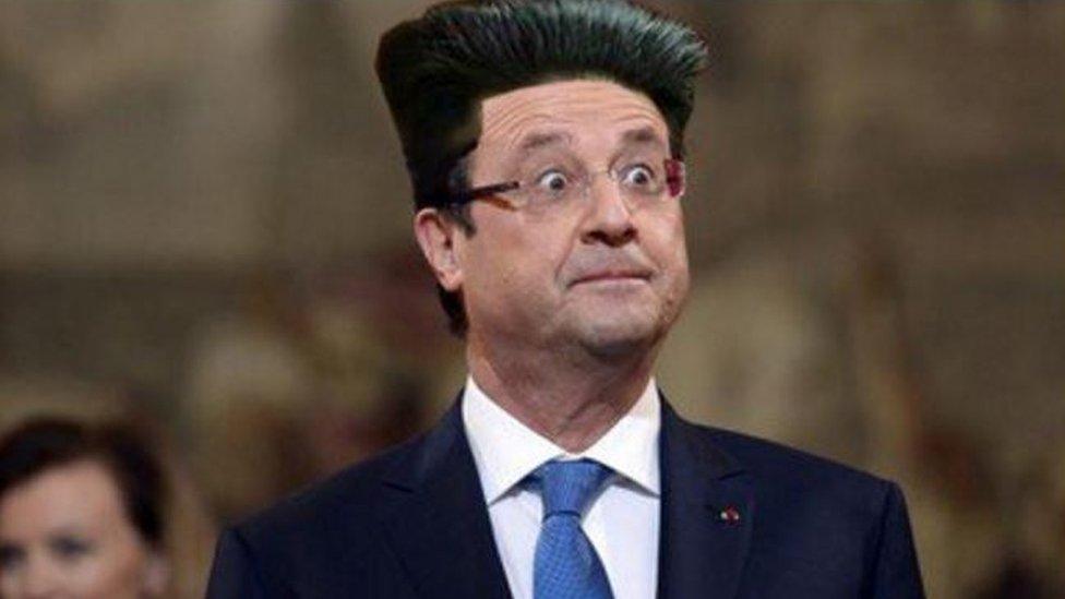 Meme of President Hollande's hair