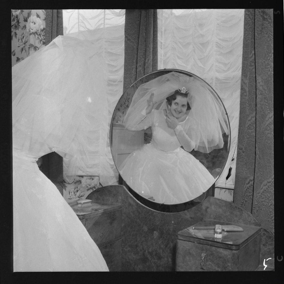 A bride getting ready for her wedding