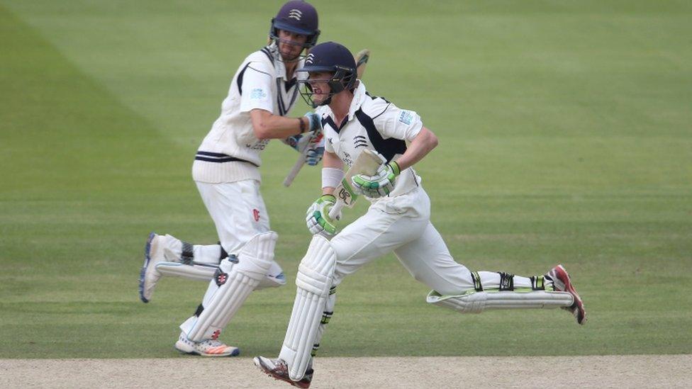 Stevie Eskinazi hit a maiden first-class hundred in only his third innings at this level while Nick Gubbins (left) went on to reach a double century