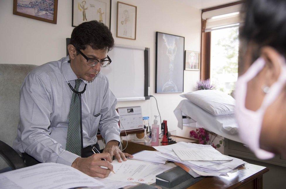 Dr Zarir Udwadia at his clinic