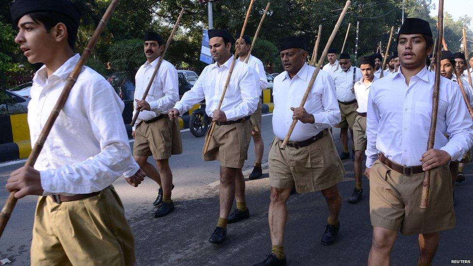 The RSS has branches in several parts of India