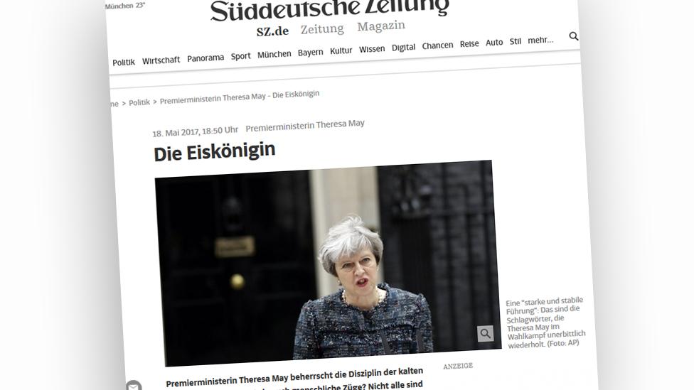 Screen grab from the online edition of German newspaper Süddeutsche Zeitung