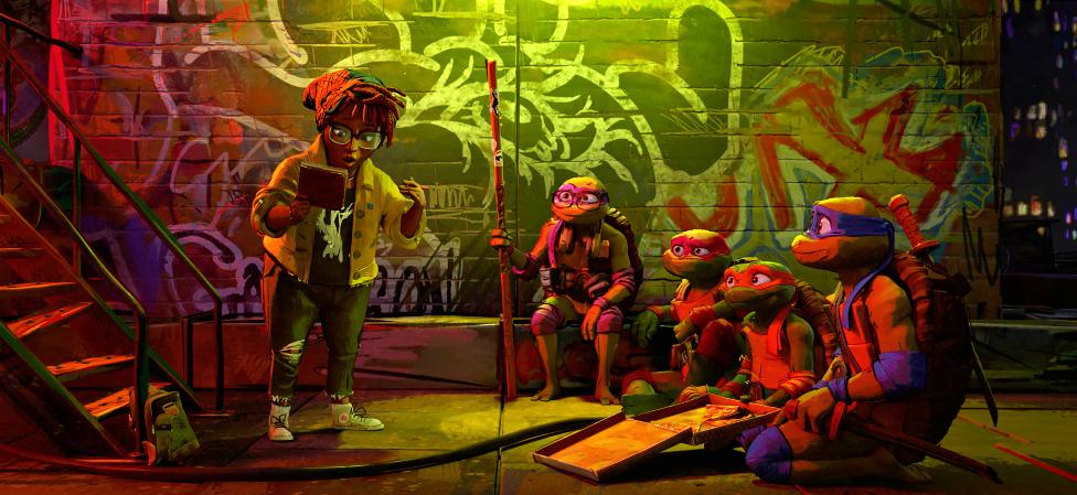 Film still from Teenage Mutant Ninja Turtles: Mutant Mayhem