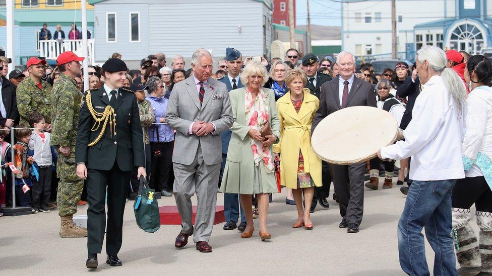 Traditional throat singers perform for the royal couple