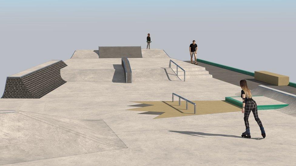 Artist's impression of the new skatepark