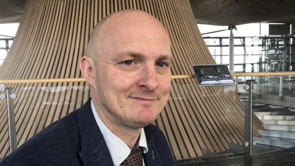 Bravery award nominee Daniel Nicholson at the Senedd