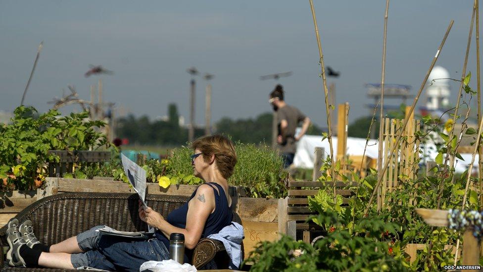 Gardeners at Tempelhof airport