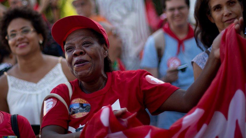 Pro-government protester in Rio de Janeiro