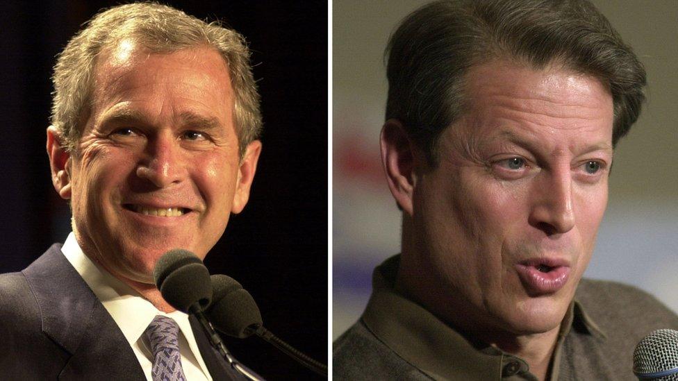 US Presidential Candidates George W Bush (left) and Al Gore in 2000