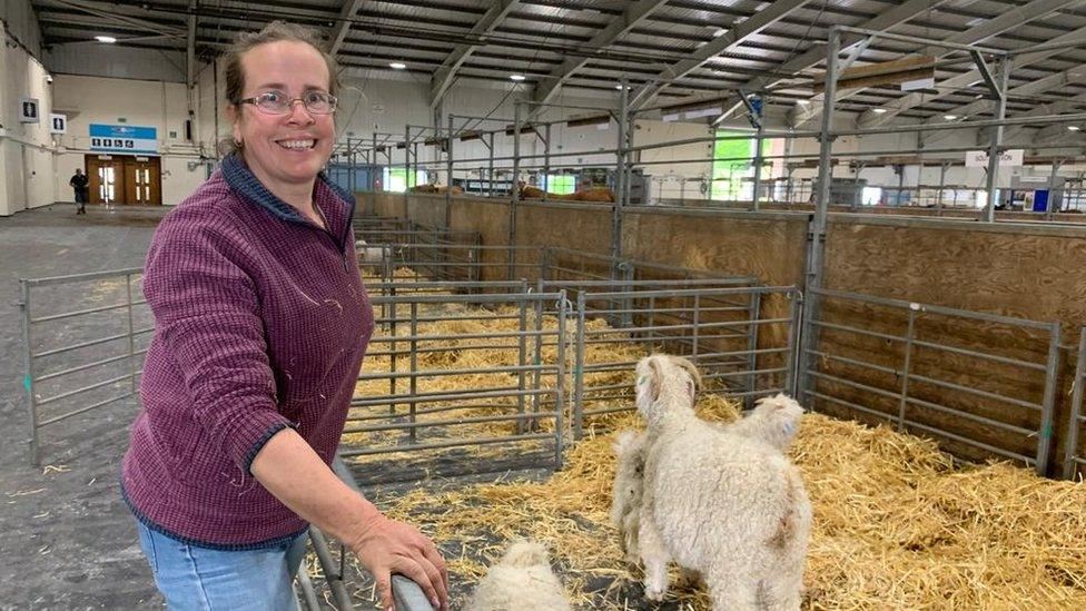 Julieann Snook-Bevis and her Angora Goats