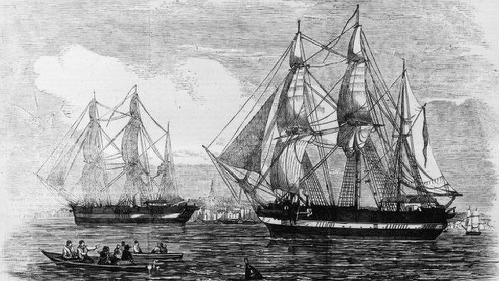 The ships HMS Erebus and HMS Terror