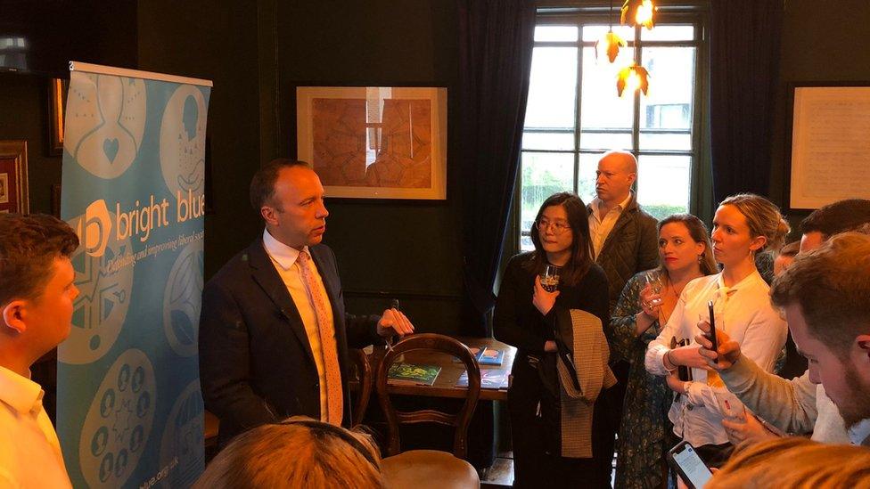 Matt Hancock speaking at a Bright Blue event