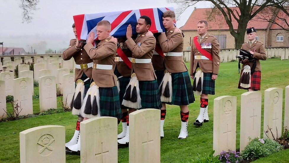 Lance Serjeant Robert Brand was buried at the Commonwealth War Graves Commission's Messines Ridge Cemetery in Belgium