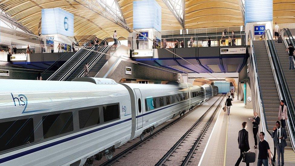 Artist's impression issued by HS2 of the proposed HS2 station at Euston.