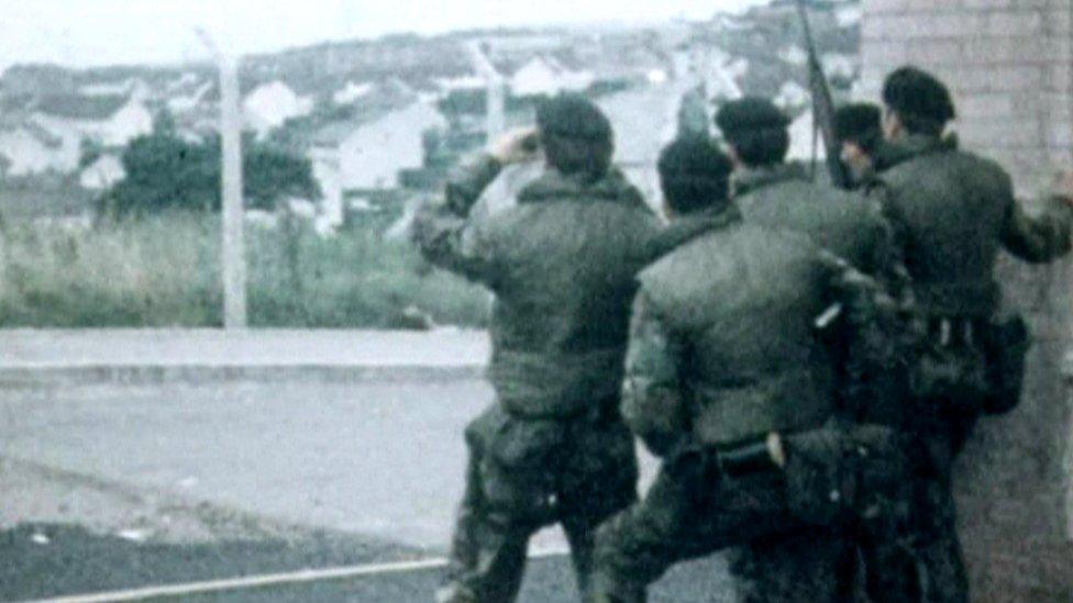 Soldiers in Ballymurphy in 1971