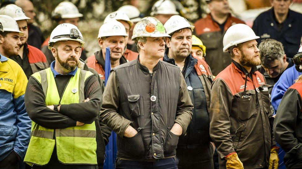 Tata steel workers in Port Talbot