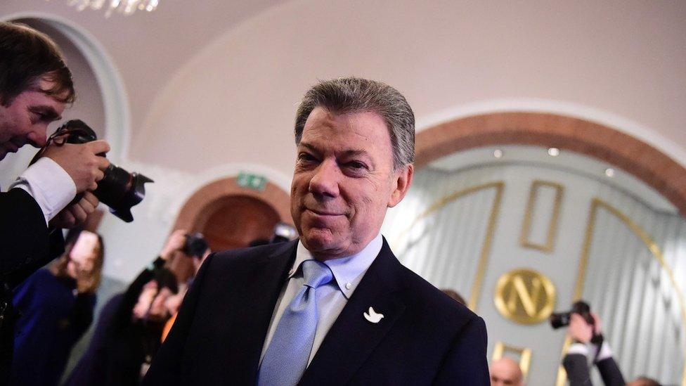 Colombian President Juan Manuel Santos in Oslo