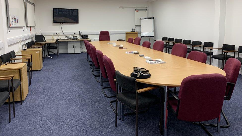 Table and chairs in the training room