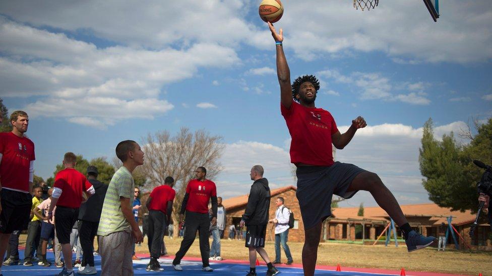 NBA star Joel Embiid in Johannesburg