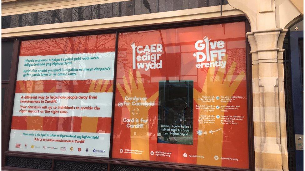 Contactless donation point in Cardiff