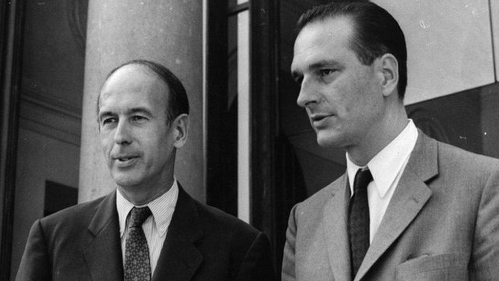 Giscard D'Estaing and Jacques Chirac in 1969