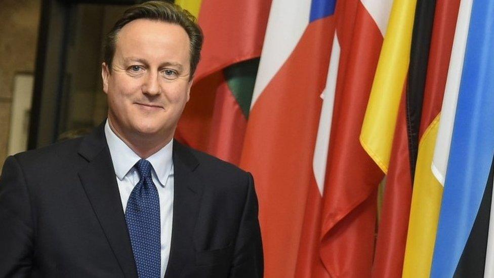 David Cameron after leaving a press conference in Brussels