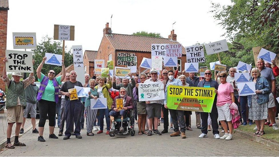 Protesters at waste site