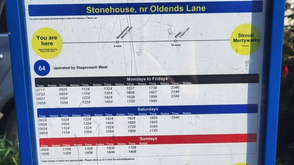 Image of the bus timetable