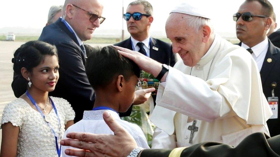 Pope Francis arrives in Bangladesh