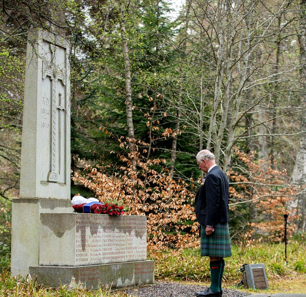 Prince Charles at Balmoral war memorial