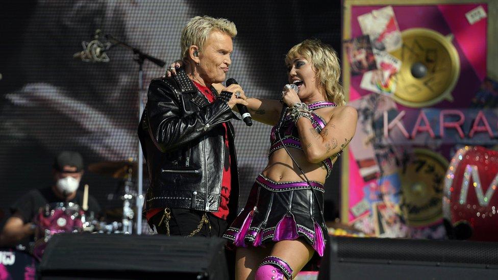 Miley Cyrus and Billy Idol