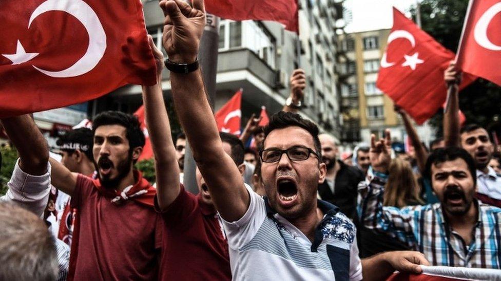 Nationalist demonstrators on streets in Turkey (8 Sept)