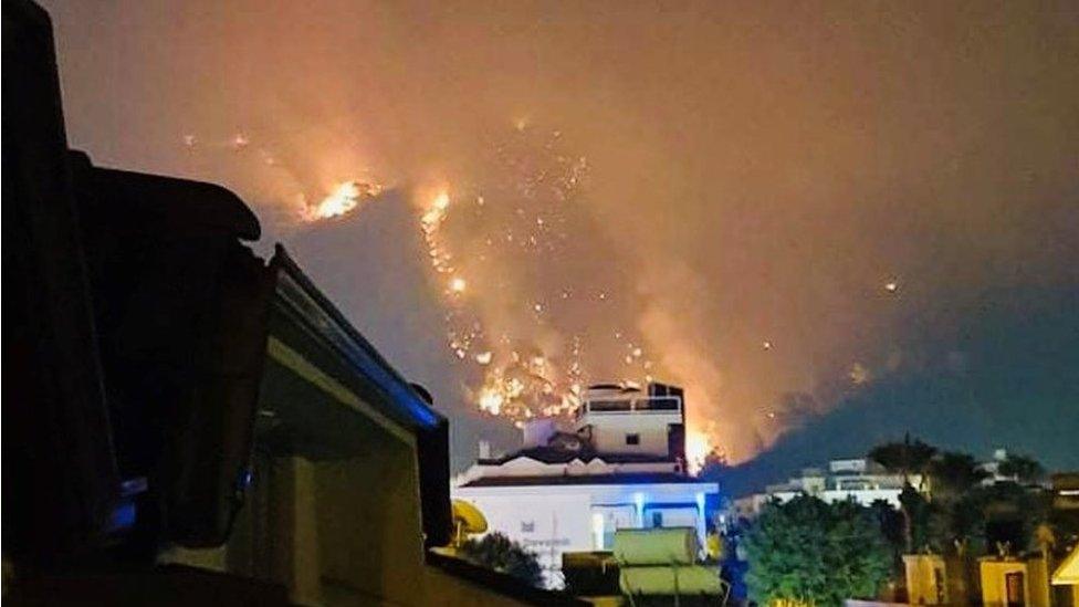 Fire at Icmeler, Turkey