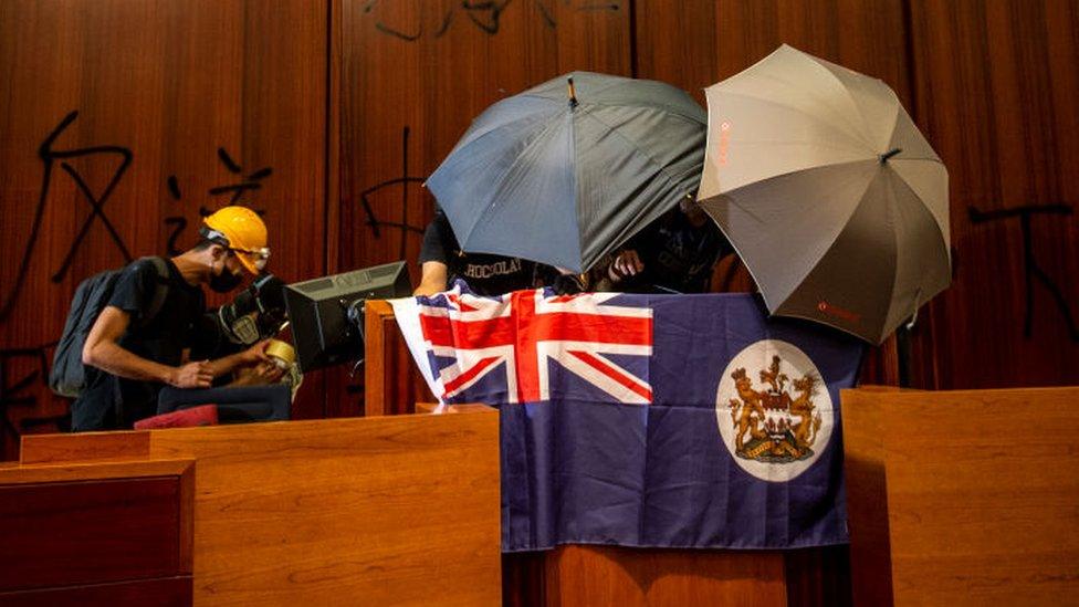 Hong Kong Protesters Storm Legislative Council Complex