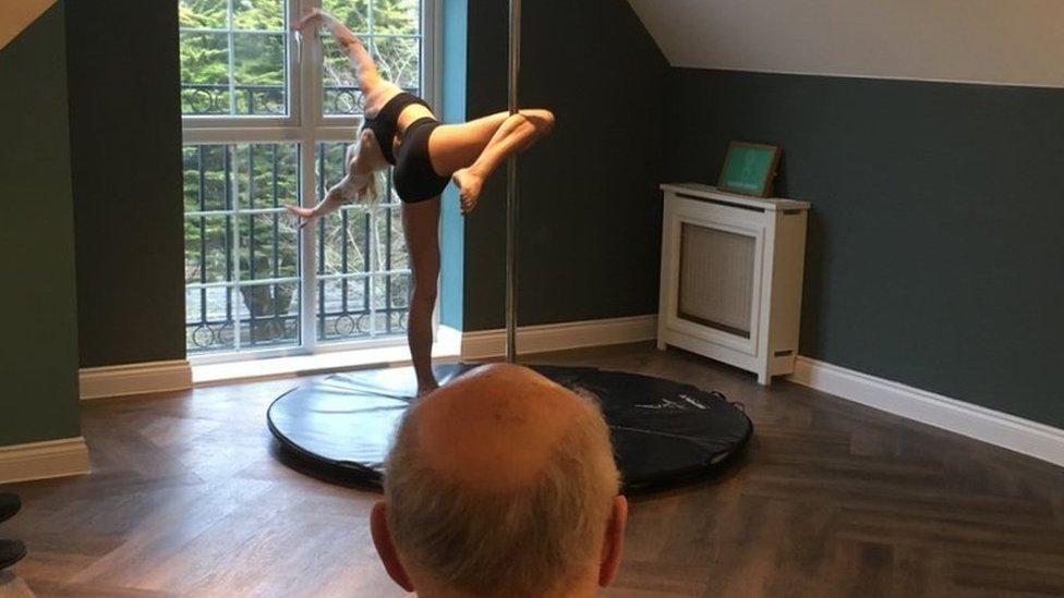 Pole dancer at care home