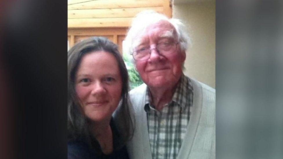 Emma Burnett with her grandfather Peter Milner