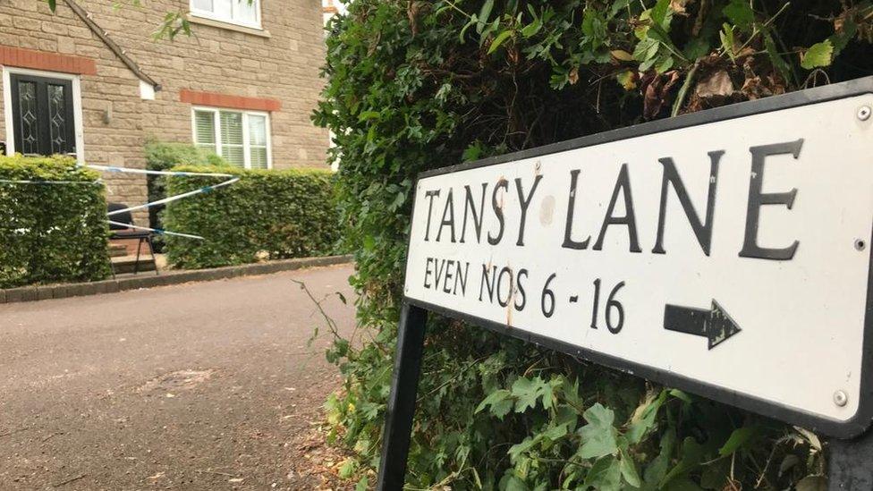 Tansy Lane sign with a house in the background