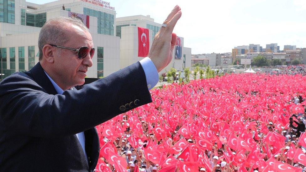 President Recep Tayyip Erdogan during a visit to Istanbul on 18 June