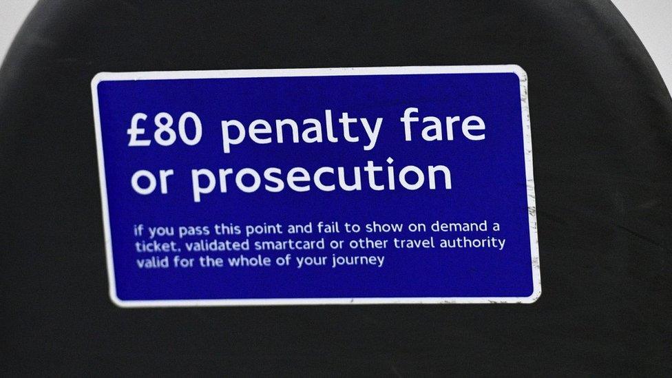 Penalty fare sign