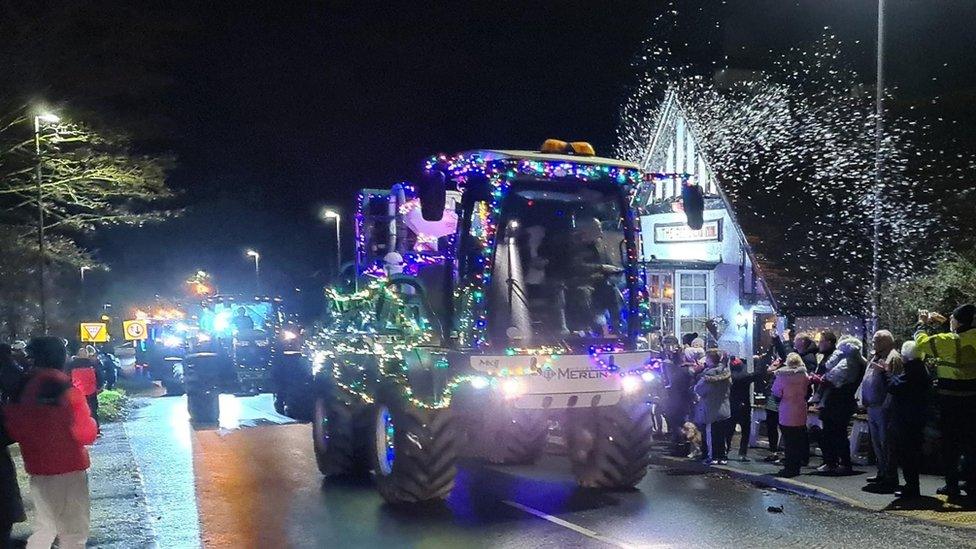 Christmas tractor parade