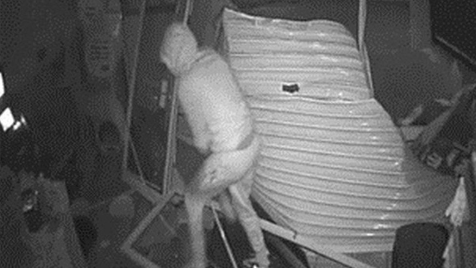 CCTV footage of cash machine theft