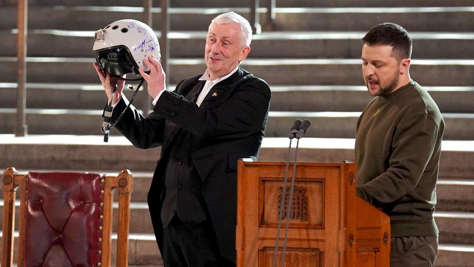 Lindsay Hoyle and Volodymyr Zelensky